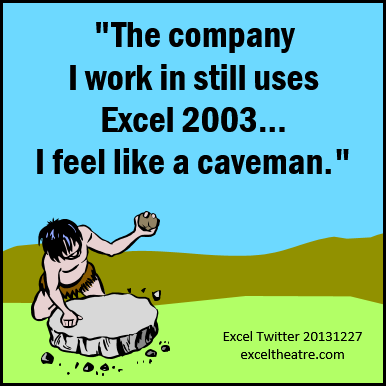 The company I work in still uses Excel 2003...I feel like a caveman.