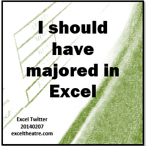 I should have majored in Excel www.exceltheatre.com/blog