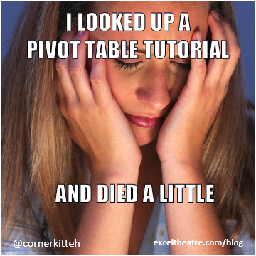 I looked up a pivot table tutorial and died a little http://exceltheatre.com/blog/