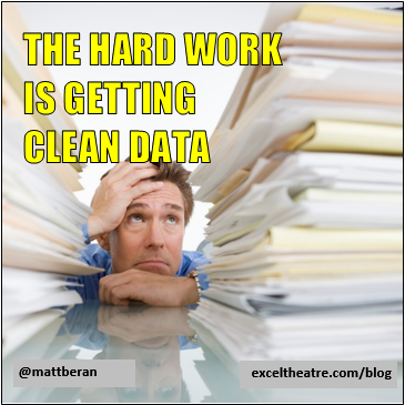 The hard work is getting clean data http://exceltheatre.com/blog/