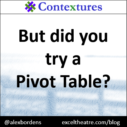 But did you try a pivot table? http://exceltheatre.com/blog/