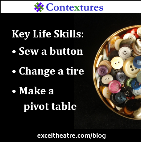 key life skill - make a pivot table http://exceltheatre.com/blog/