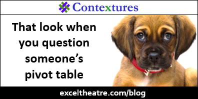 That look when you question someone’s pivot table http://exceltheatre.com/blog/