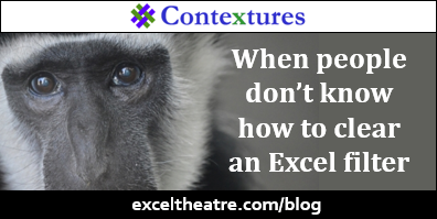 When people don’t know how to clear an Excel filter http://exceltheatre.com/blog/
