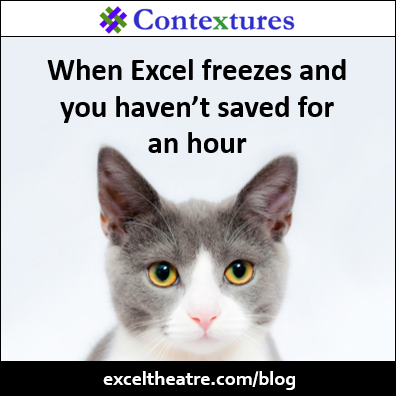 When Excel freezes and you haven’t saved for an hour http://exceltheatre.com/blog/