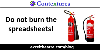Do not burn the spreadsheets! 