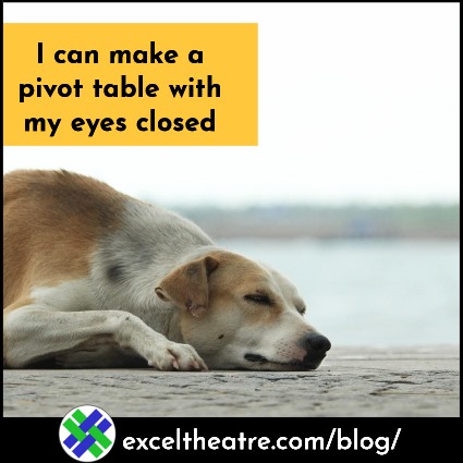 I can make a pivot table with my eyes closed!