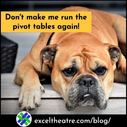 Don't make me run the pivot tables again!