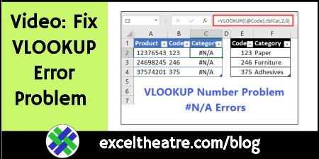 Fix Excel VLOOKUP Error Problem Video Steps